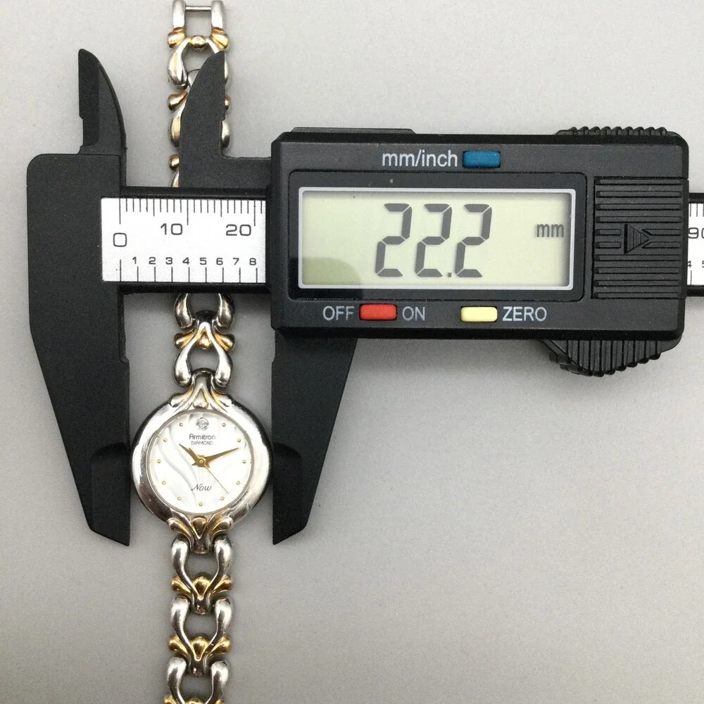 Armitron Diamond Now Watch Women 22mm Silver Gold Two Tone New Battery 6